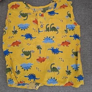 Yellow Dinosaur Print Sleeveless Top